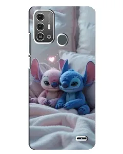 Чехол для ZTE Blade A53 Pro с картинкой «Плюшевые Стич Ангел»