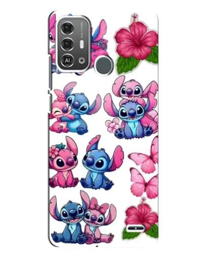 Чехол для ZTE Blade A53 Pro с картинкой «Стикеры Stitch и Angel»