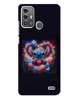 Чехол для ZTE Blade A53 Pro с картинкой «Stitch в цветах»