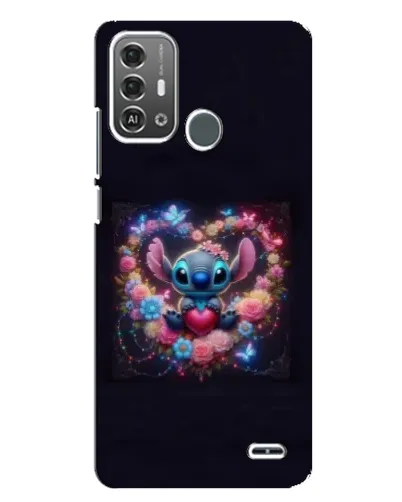 Чехол для ZTE Blade A53 Pro с картинкой «Stitch в цветах»