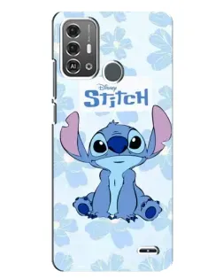 Чехол для ZTE Blade A53 Pro с картинкой «Stitch среди цветов»