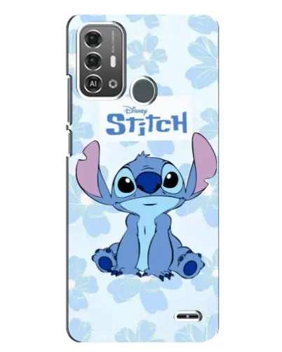 Чехол для ZTE Blade A53 Pro с картинкой «Stitch среди цветов»