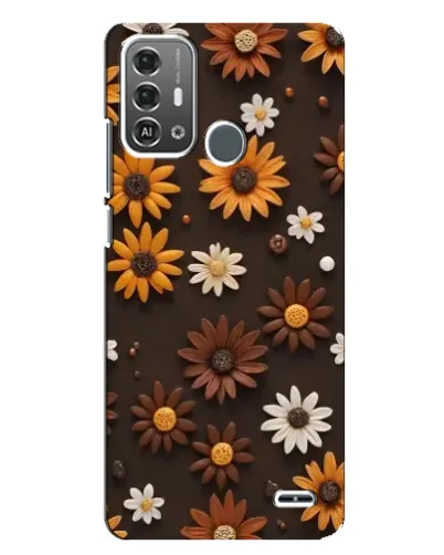 Чохол для ZTE Blade A53 Pro з картинкою «Візерунок з маленьких соняшників»