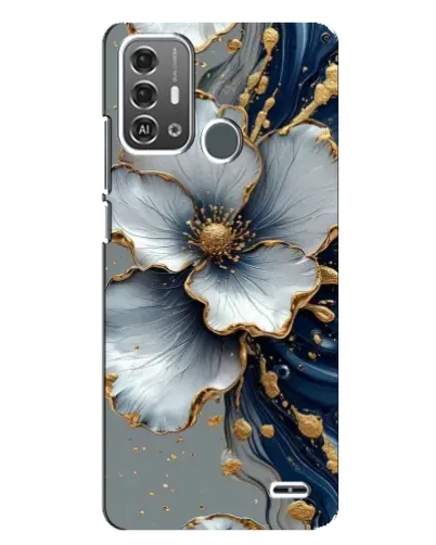Чехол для ZTE Blade A53 Pro с картинкой «Белый цветок и золотой флюид» Чехол для ZTE Blade A53 Pro с картинкой «Белый цветок и золотой флюид»