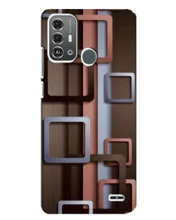 Чохол для ZTE Blade A53 Pro з картинкою «Коричневі об'ємні квадрати»