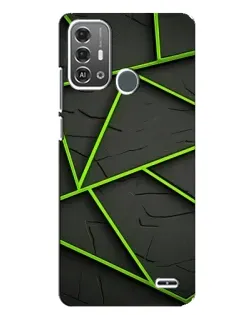 Чохол для ZTE Blade A53 Pro з картинкою «Зелені геометричні лінії»