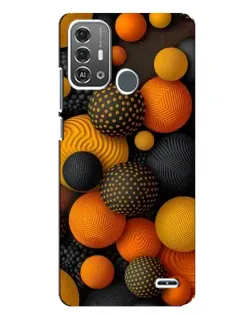 Чохол для ZTE Blade A53 Pro з картинкою «Об'ємні помаранчеві сфери»