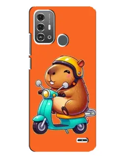 Чохол для ZTE Blade A53 Pro з картинкою «Капібара на скутері»