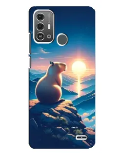 Чохол для ZTE Blade A53 Pro з картинкою «Захід сонця з капібарою»