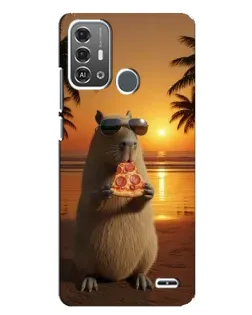 Чохол для ZTE Blade A53 Pro з картинкою «Капібара з піцою»