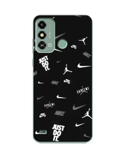 Чехол для ZTE Blade A53 с картинкой «Nike Black Pattern»
