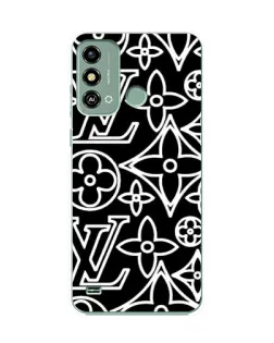 Чохол для ZTE Blade A53 з картинкою «Чорно-білий візерунок LV»