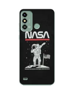 Чехол для ZTE Blade A53 с картинкой «NASA — шагаем по Луне»