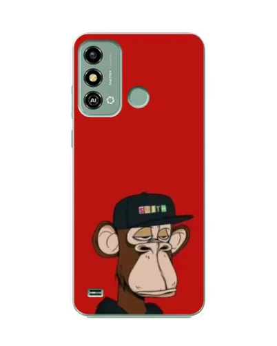 Чехол для ZTE Blade A53 с картинкой «Bored Ape — красный фон» Чехол для ZTE Blade A53 с картинкой «Bored Ape — красный фон»