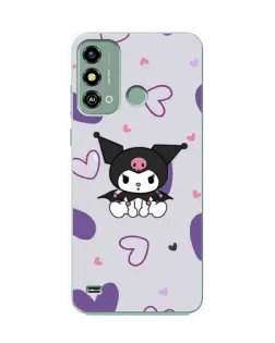Чехол для ZTE Blade A53 с картинкой «Kuromi и лавандовые сердца»