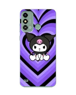 Чехол для ZTE Blade A53 с картинкой «Kuromi и фиолетовые сердца»