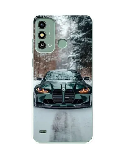 Чохол для ZTE Blade A53 з картинкою «BMW у зимовому лісі»