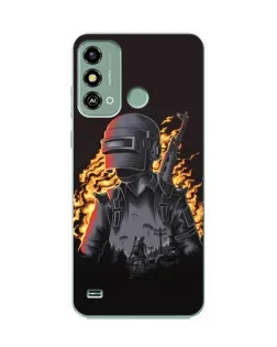 Чехол для ZTE Blade A53 с картинкой «PUBG — огненный силуэт»