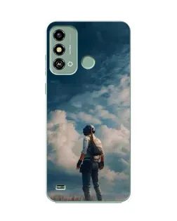 Чехол для ZTE Blade A53 с картинкой «Герой PUBG на скале»