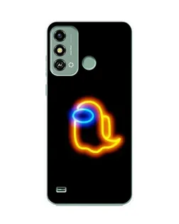 Чехол для ZTE Blade A53 с картинкой «Among Us неоновое сияние»