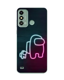 Чехол для ZTE Blade A53 с картинкой «Among Us неон-арт»