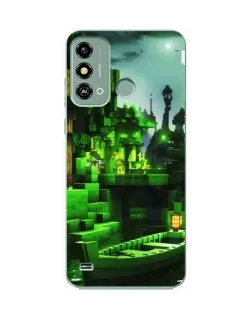Чехол для ZTE Blade A53 с картинкой «Minecraft лесной пейзаж»