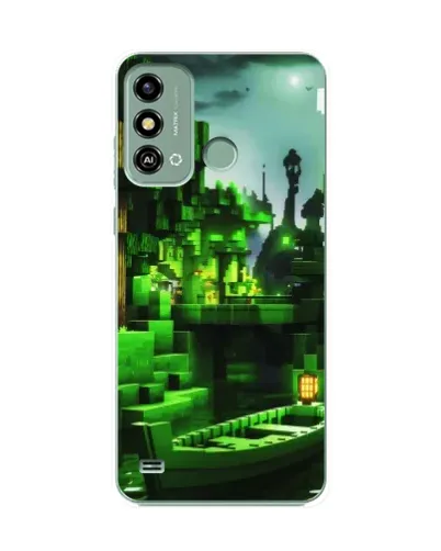 Чехол для ZTE Blade A53 с картинкой «Minecraft лесной пейзаж»