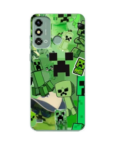 Чехол для ZTE Blade A53 с картинкой «Криперы Minecraft»