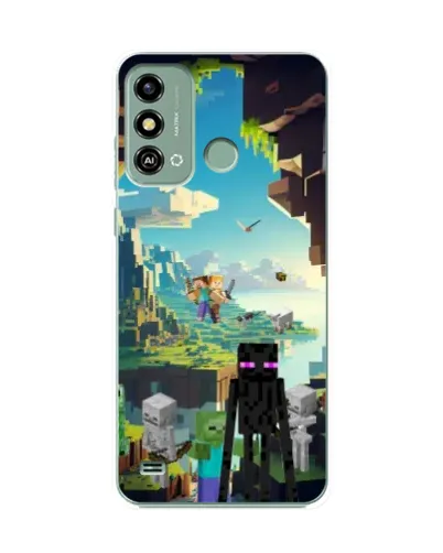 Чехол для ZTE Blade A53 с картинкой «Эндермен в лесу»