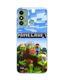 Чехол для ZTE Blade A53 с картинкой «Minecraft классический мир»