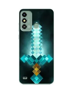 Чехол для ZTE Blade A53 с картинкой «Алмазный меч неон»