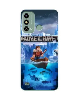 Чехол для ZTE Blade A53 с картинкой «Minecraft ледяной мир»