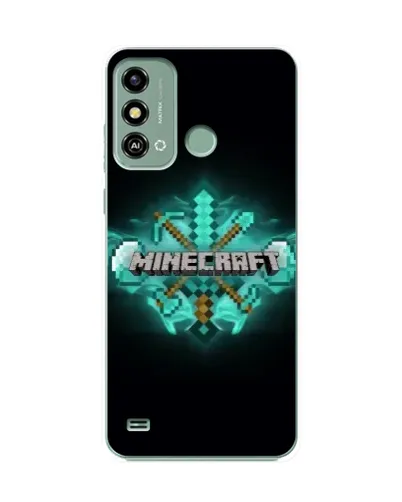 Чехол для ZTE Blade A53 с картинкой «Minecraft Diamond лого»