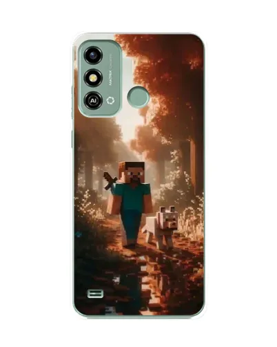 Чехол для ZTE Blade A53 с картинкой «Стив в лесу»