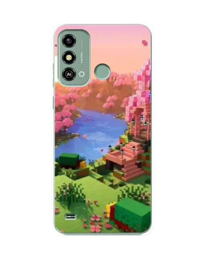 Чехол для ZTE Blade A53 с картинкой «Розовое дерево Minecraft»