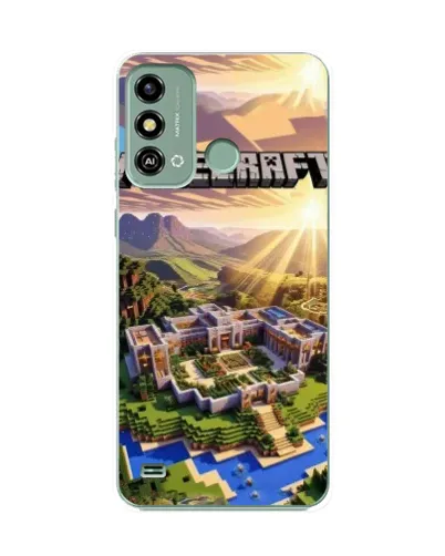 Чехол для ZTE Blade A53 с картинкой «Minecraft панорама»