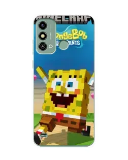 Чохол для ZTE Blade A53 з картинкою «Губка Боб Minecraft»