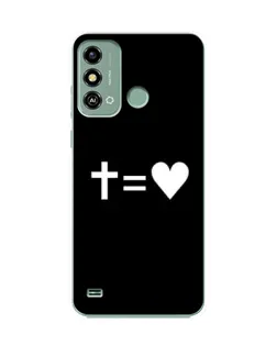 Чехол для ZTE Blade A53 с картинкой «Крест и Сердце»