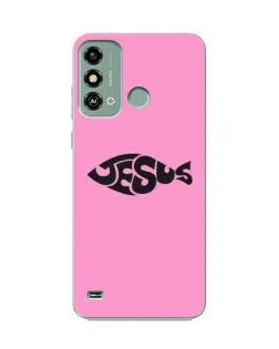 Чехол для ZTE Blade A53 с картинкой «Розовый символ  Jesus»