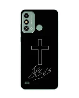 Чехол для ZTE Blade A53 с картинкой «Графический крест Jesus»