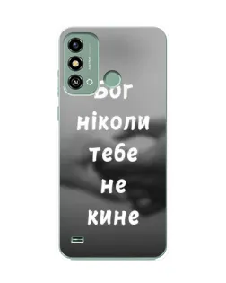 Чехол для ZTE Blade A53 с картинкой «Бог не бросит»