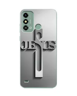 Чехол для ZTE Blade A53 с картинкой «Металлический крест Jesus»