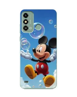 Чехол для ZTE Blade A53 с картинкой «Mickey и мыльные пузыри»