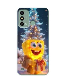 Чохол для ZTE Blade A53 з картинкою «Різдвяний Спанч Боб»