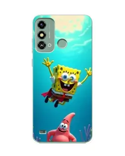 Чехол для ZTE Blade A53 с картинкой «Спанч Боб под водой»