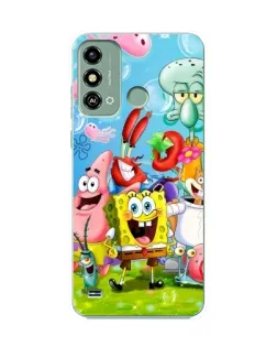 Чехол для ZTE Blade A53 с картинкой «Губка Боб и друзья»