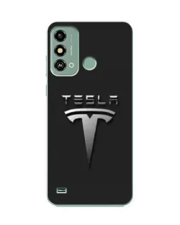 Чохол для ZTE Blade A53 з картинкою «Сталевий логотип Tesla»