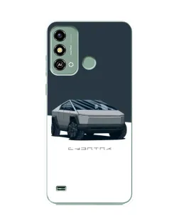 Чохол для ZTE Blade A53 з картинкою «Сріблястий Cybertruck Tesla»
