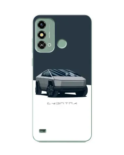 Чохол для ZTE Blade A53 з картинкою «Сріблястий Cybertruck Tesla»