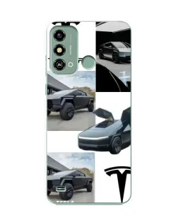 Чохол для ZTE Blade A53 з картинкою «Колаж Cybertruck Tesla»